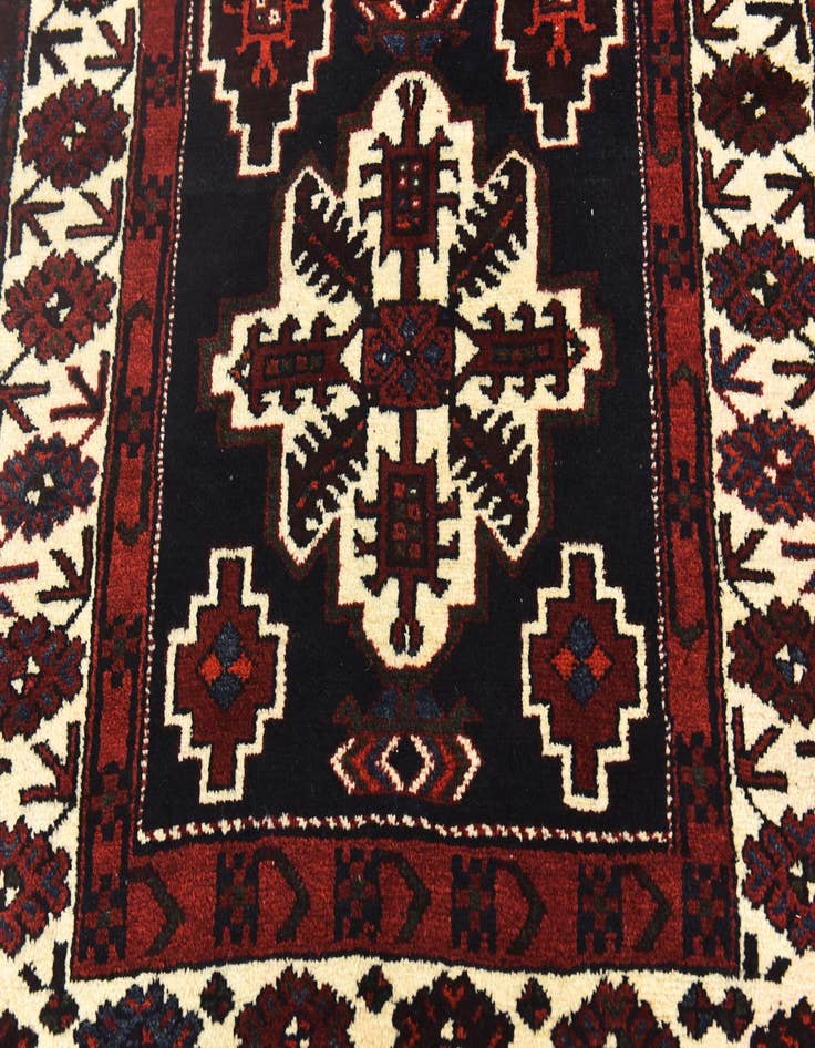 Detail image of 3' 7 x 10'  Hand Knotted Shahsavand Persian Wool Runner Rug