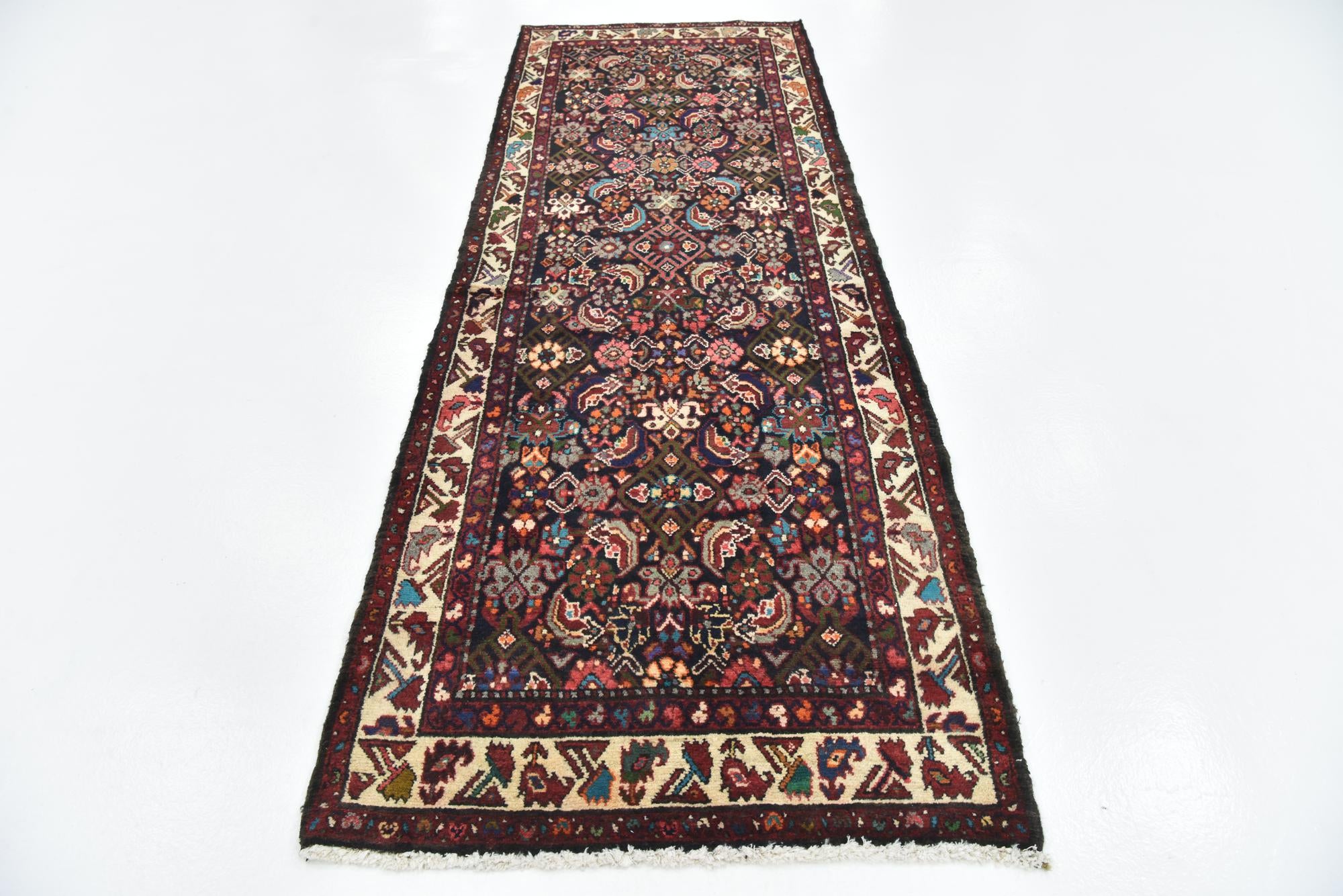 100cm x 290cm Hand Knotted Shahsavand Persian Wool Runner Rug