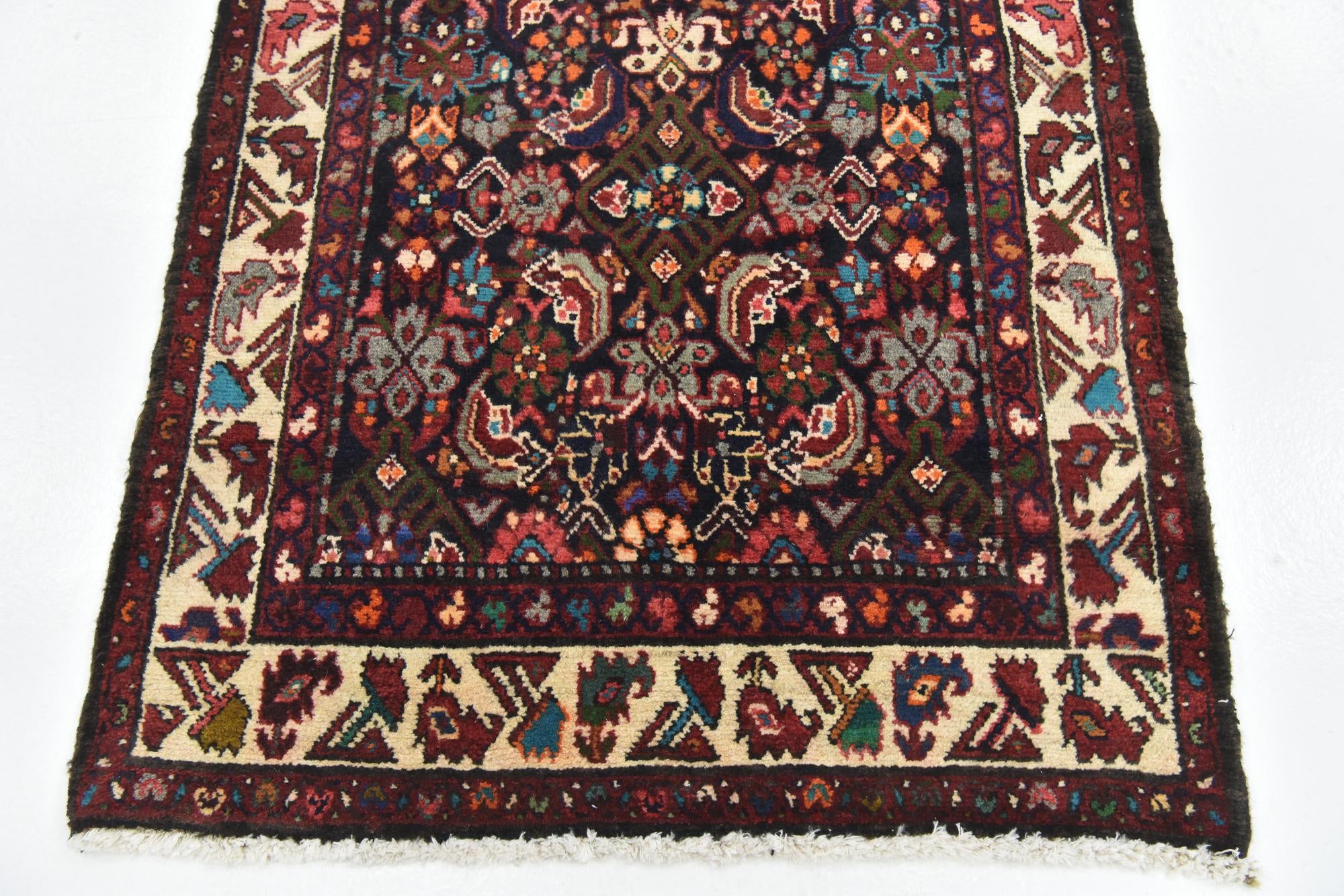 100cm x 290cm Hand Knotted Shahsavand Persian Wool Runner Rug