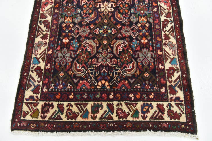 Detail image of 3' 4 x 9' 7 Hand Knotted Shahsavand Persian Wool Runner Rug