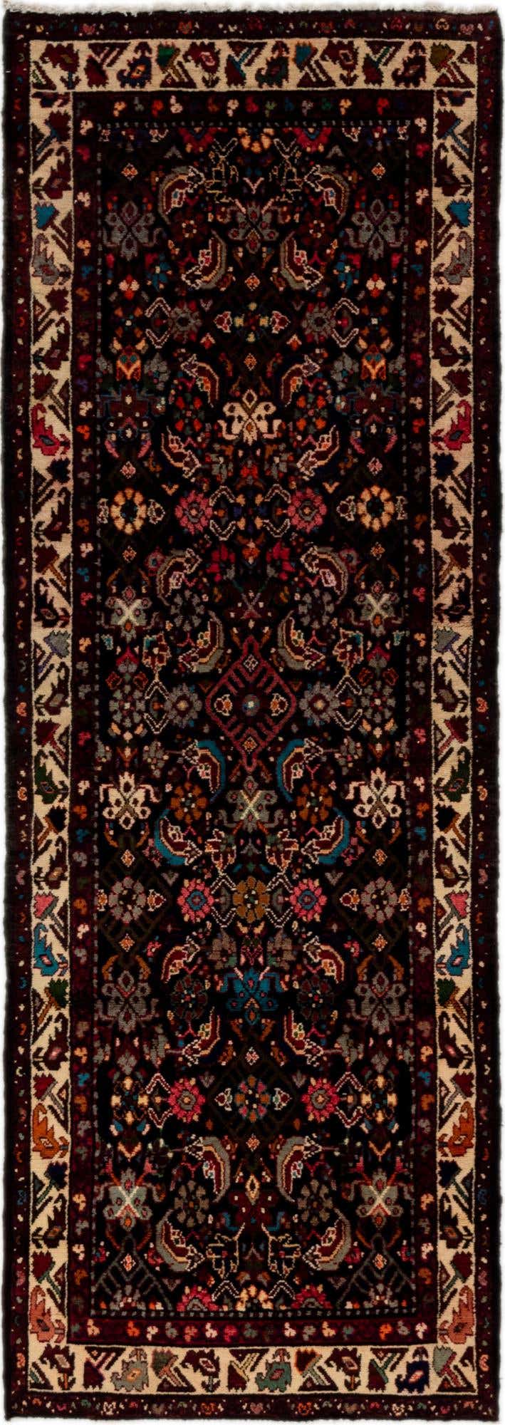 3' 4 x 9' 7 Hand Knotted Shahsavand Persian Wool Runner Rug