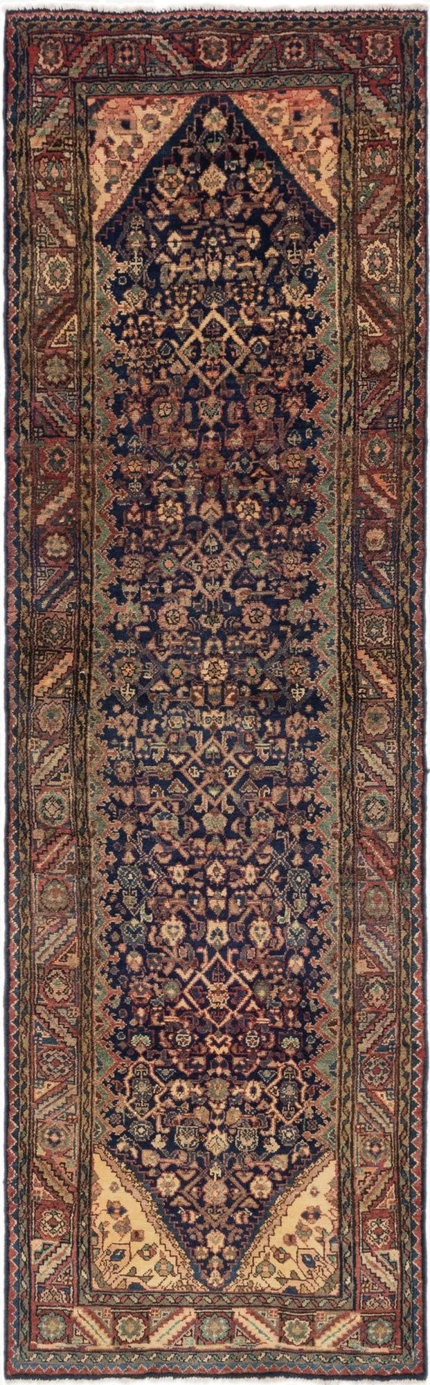 3' 5 x 10' 10  Hand Knotted Shahsavand Persian Wool Runner Rug