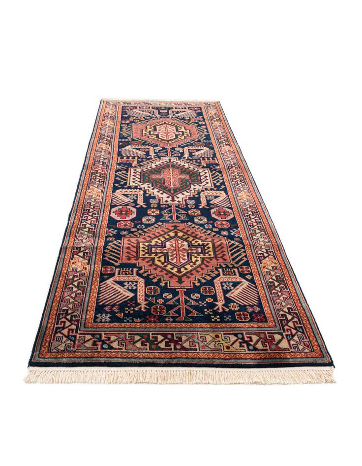 Detail image of 3' 9 x 9' 9 Hand Knotted Shirvan Wool Runner Rug