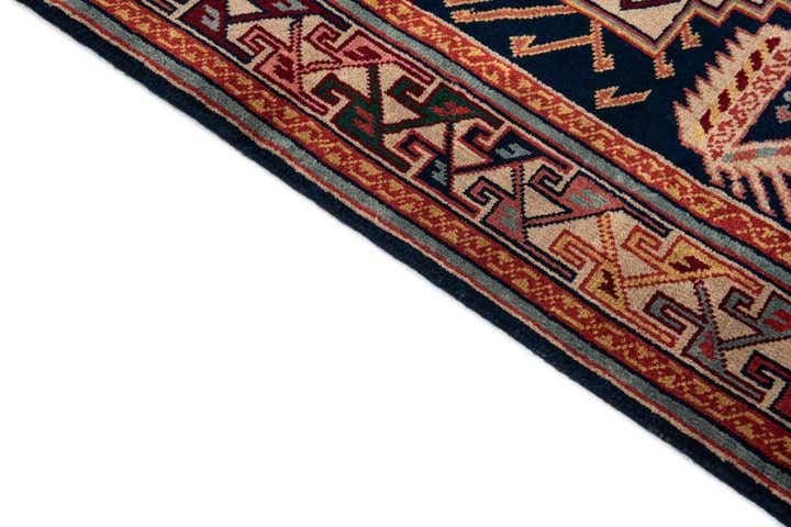 3' 9 x 9' 9 Hand Knotted Shirvan Wool Runner Rug