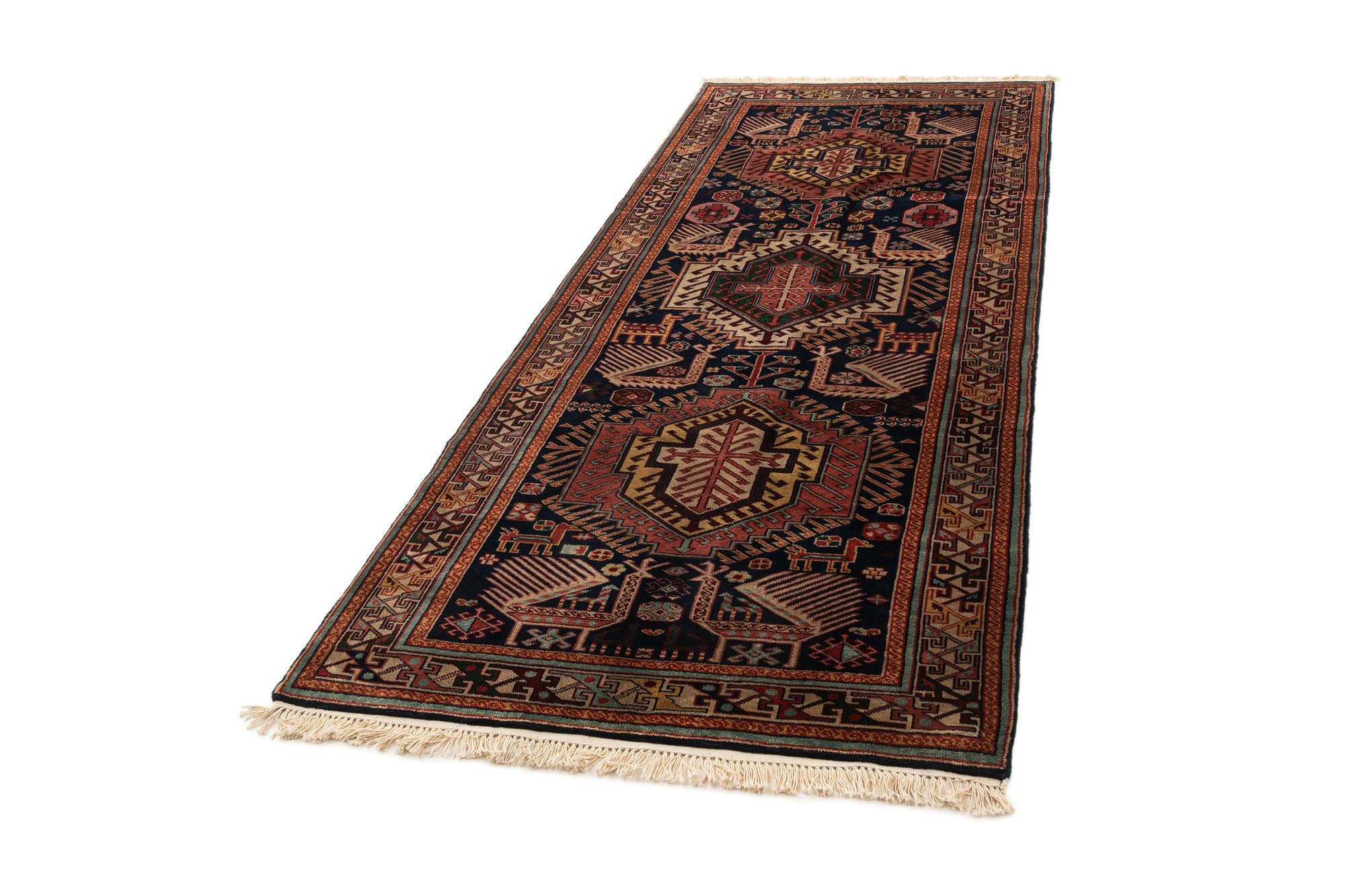 3' 10 x 9' 8 Hand Knotted Shirvan Wool Runner Rug