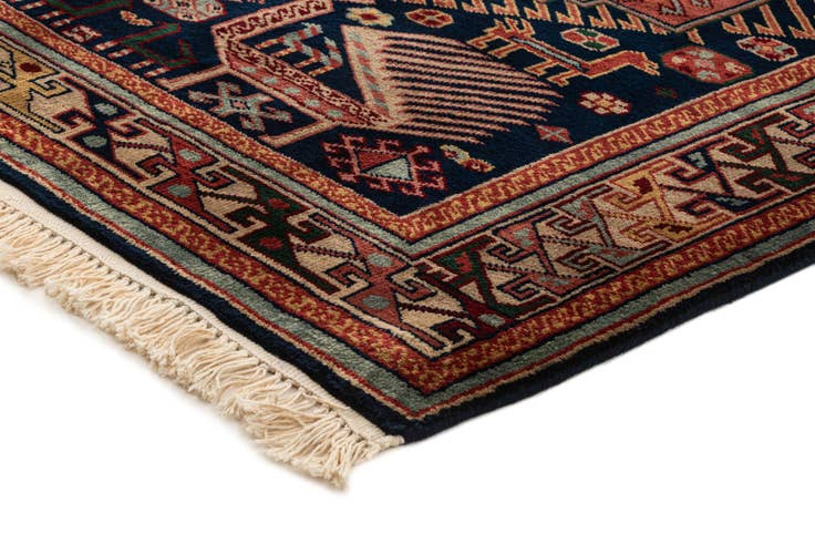 Detail image of 3' 10 x 9' 8 Hand Knotted Shirvan Wool Runner Rug