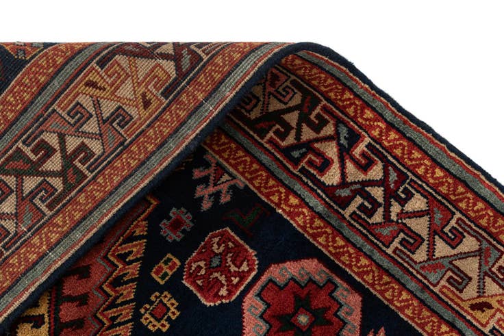 Detail image of 3' 10 x 9' 8 Hand Knotted Shirvan Wool Runner Rug