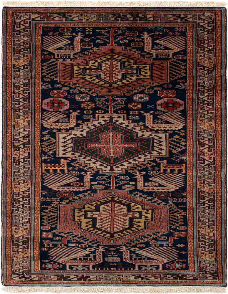 3' 10 x 9' 8 Hand Knotted Shirvan Wool Runner Rug