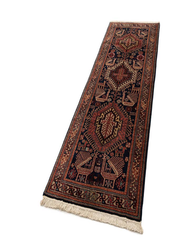 Detail image of 3' 7 x 10'  Hand Knotted Shirvan Oriental Wool Runner Rug