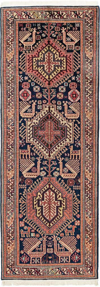 3' 7 x 10' Hand Knotted Shirvan Oriental Wool Runner Rug