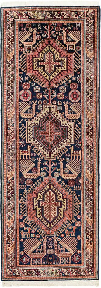 Detail image of 3' 7 x 10' Hand Knotted Shirvan Oriental Wool Runner Rug