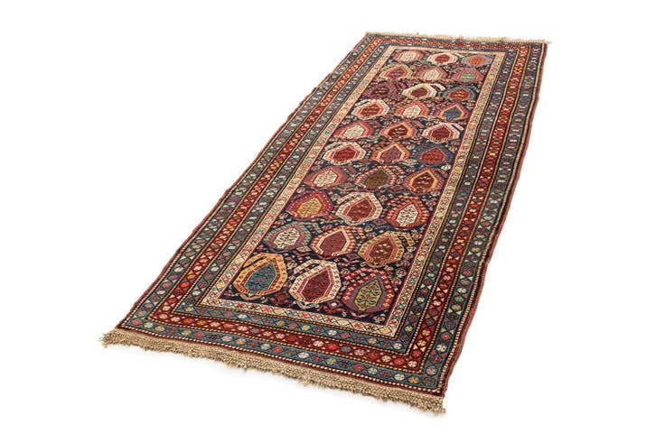 Detail image of 3' 10 x 9' 10 Hand Knotted Shirvan Wool Runner Rug