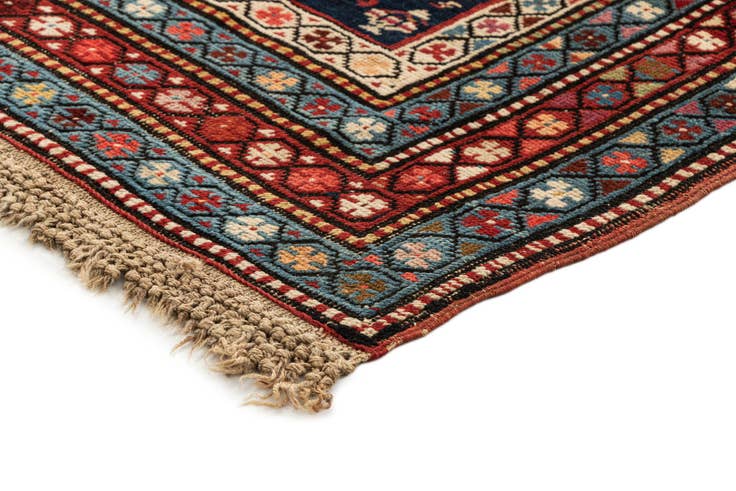 Detail image of 3' 10 x 9' 10 Hand Knotted Shirvan Wool Runner Rug