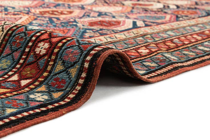 Detail image of 3' 10 x 9' 10 Hand Knotted Shirvan Wool Runner Rug