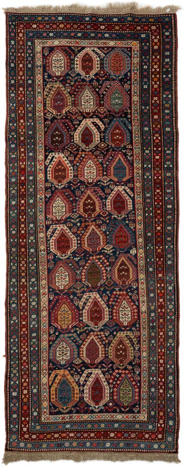 Detail image of 3' 10 x 9' 10 Hand Knotted Shirvan Wool Runner Rug