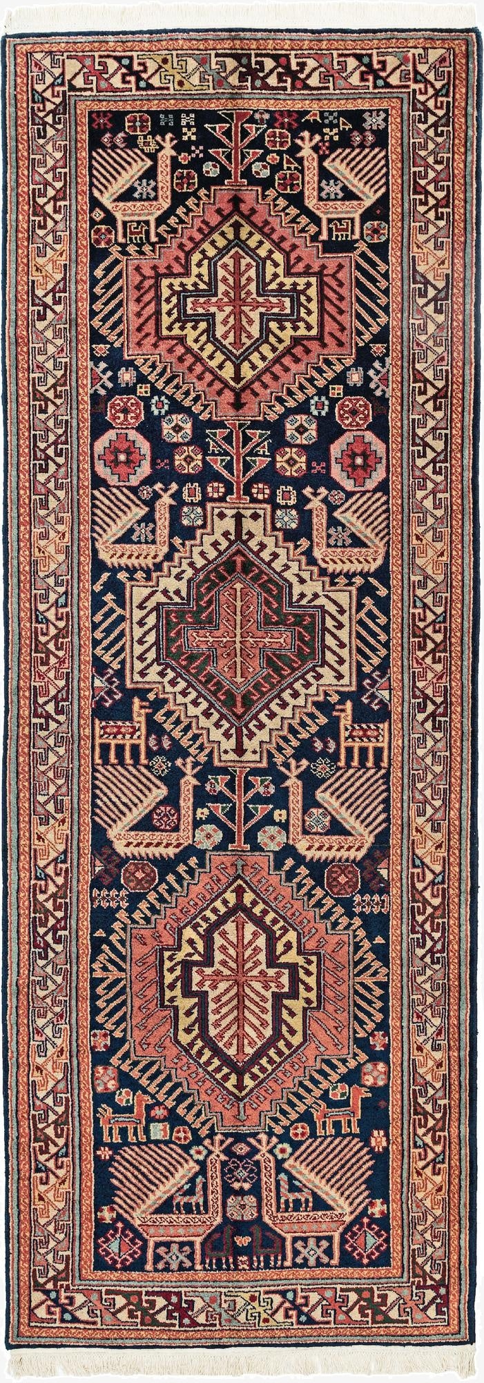 3' 7 x 10'  Hand Knotted Shirvan Oriental Wool Runner Rug
