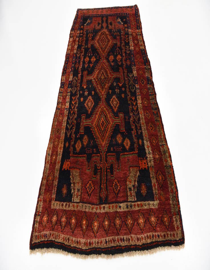 Detail image of 4' 5 x 9' Hand Knotted Sirjan Persian Wool Runner Rug