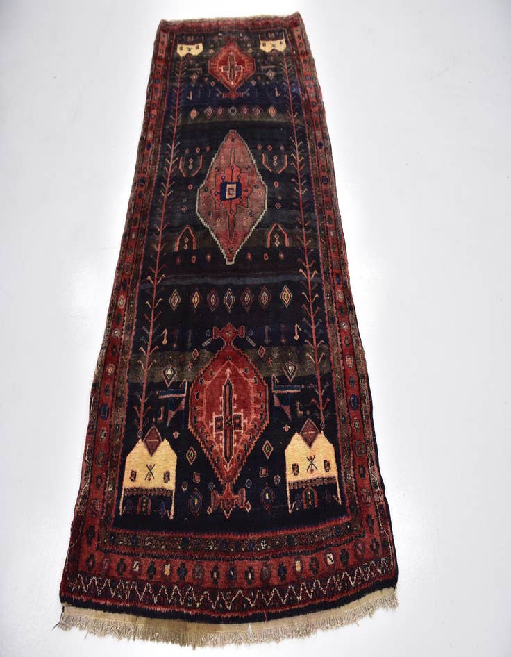 Detail image of 4' 5 x 9' 10 Hand Knotted Sirjan Persian Wool Runner Rug