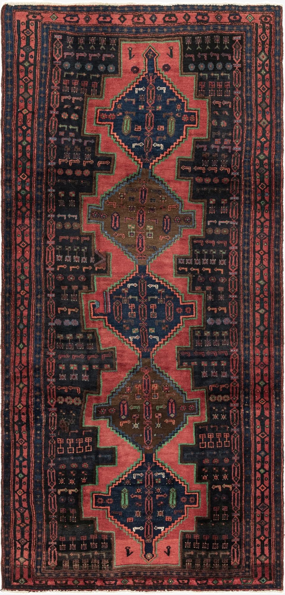 5' x 11'  Hand Knotted Sirjan Persian Wool Runner Rug