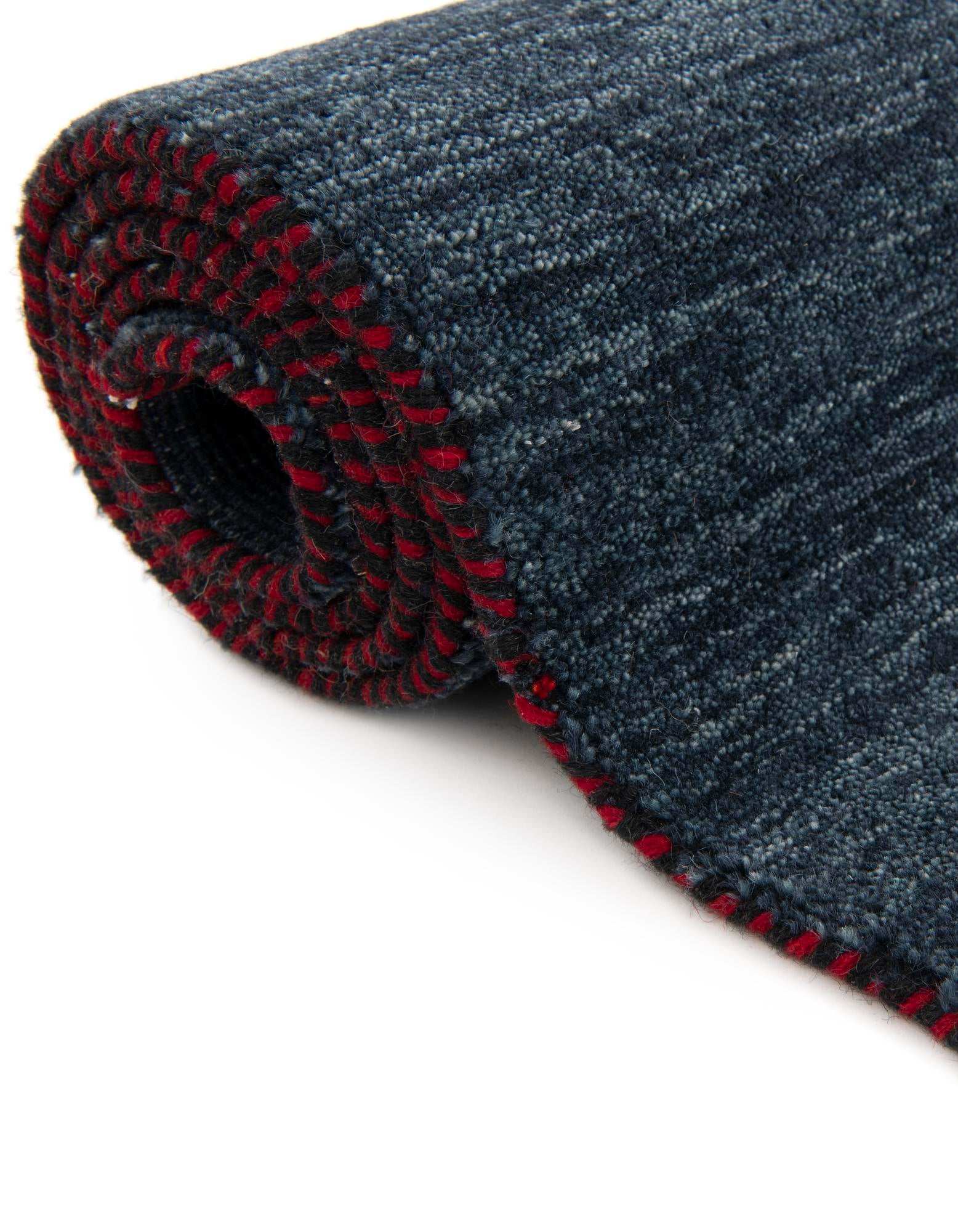 2' 7 x 6' 7 Hand Knotted Solid Gabbeh Wool Runner Rug