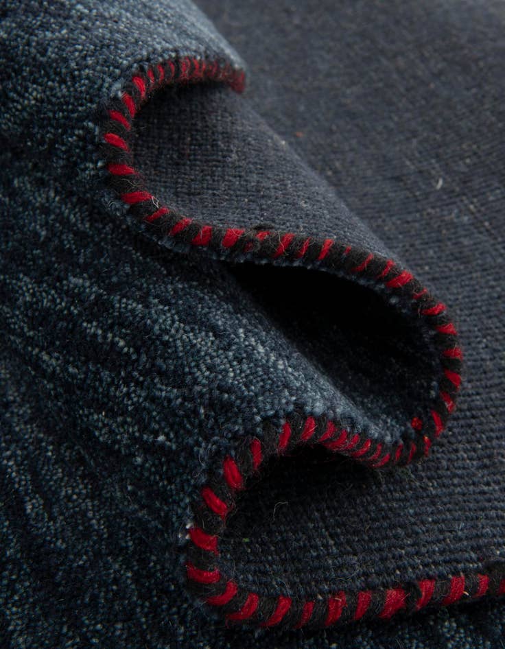 Detail image of 2' 7 x 6' 7 Hand Knotted Solid Gabbeh Wool Runner Rug