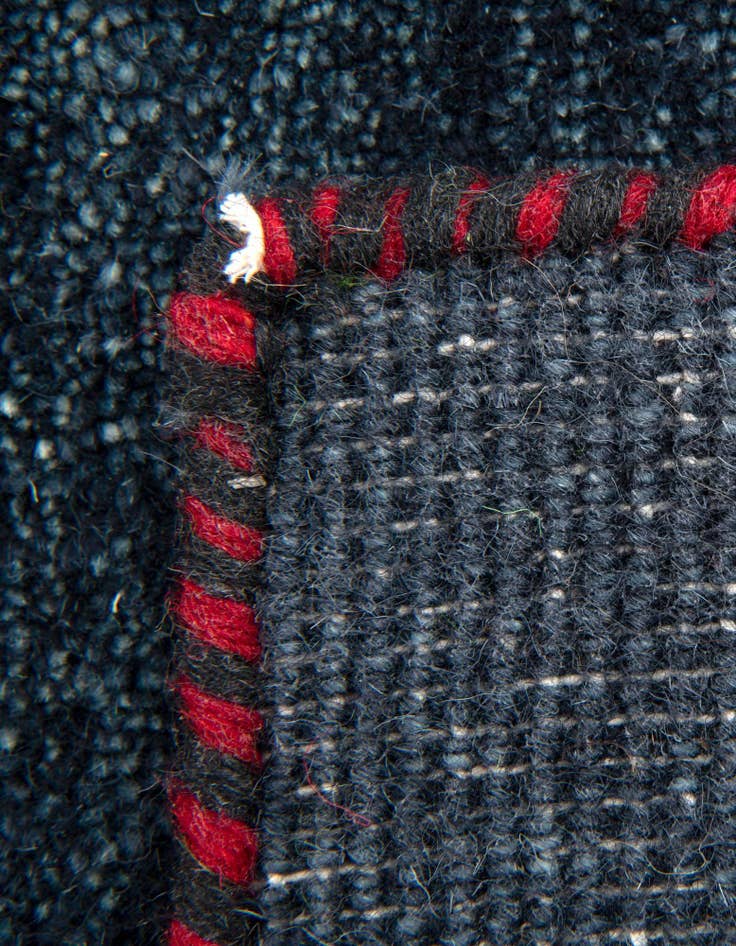 Detail image of 2' 7 x 6' 7  Hand Knotted Solid Gabbeh Wool Runner Rug