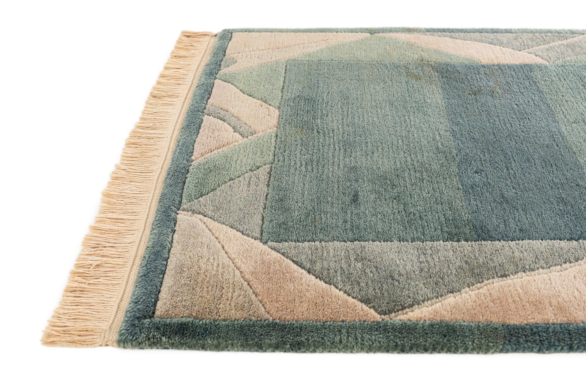 2' 6 x 8' Hand Knotted Tibet Wool Runner Rug