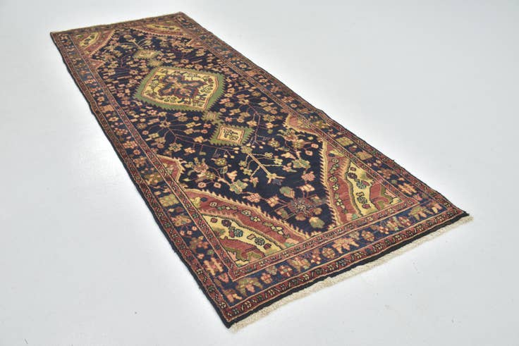 Detail image of 3' 7 x 9' 9 Hand Knotted Tuiserkan Persian Wool Runner Rug