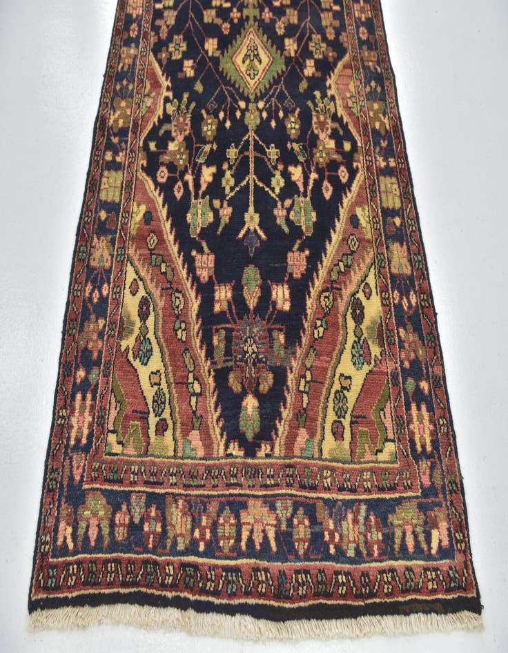 Detail image of 3' 7 x 9' 9  Hand Knotted Tuiserkan Persian Wool Runner Rug