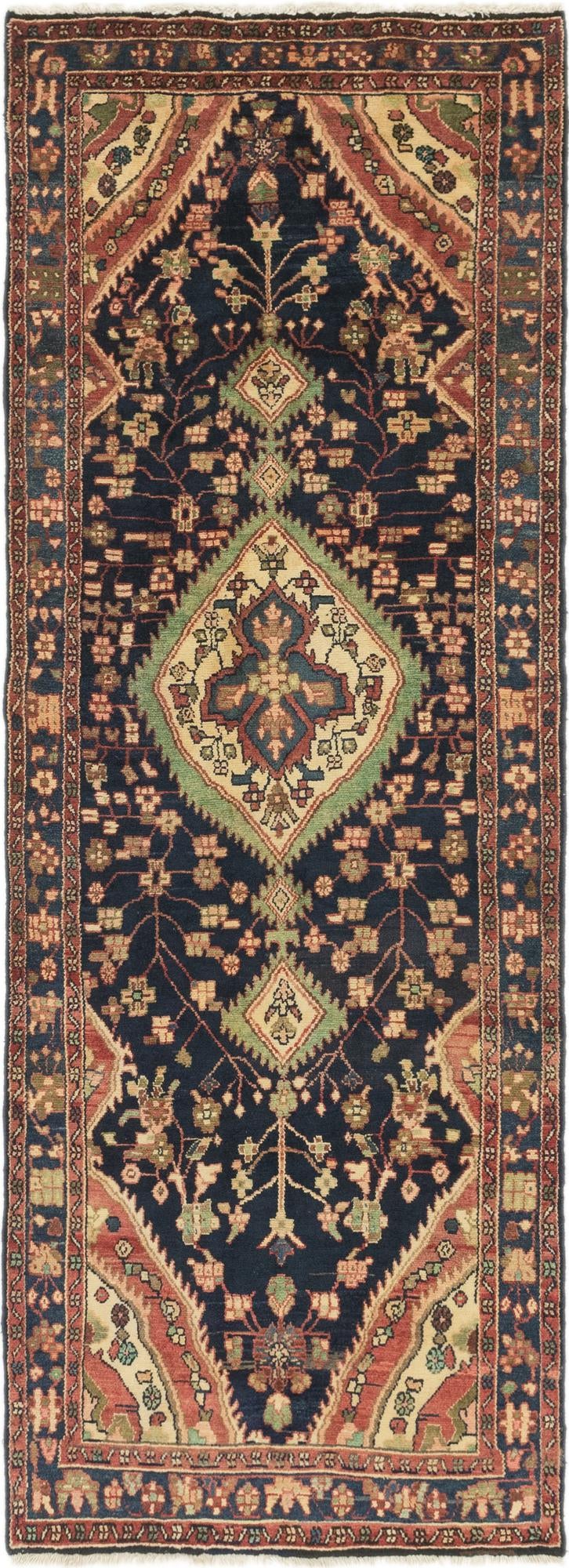 3' 7 x 9' 9 Hand Knotted Tuiserkan Persian Wool Runner Rug