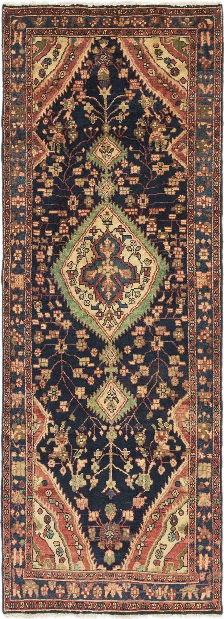 3' 7 x 9' 9 Hand Knotted Tuiserkan Persian Wool Runner Rug