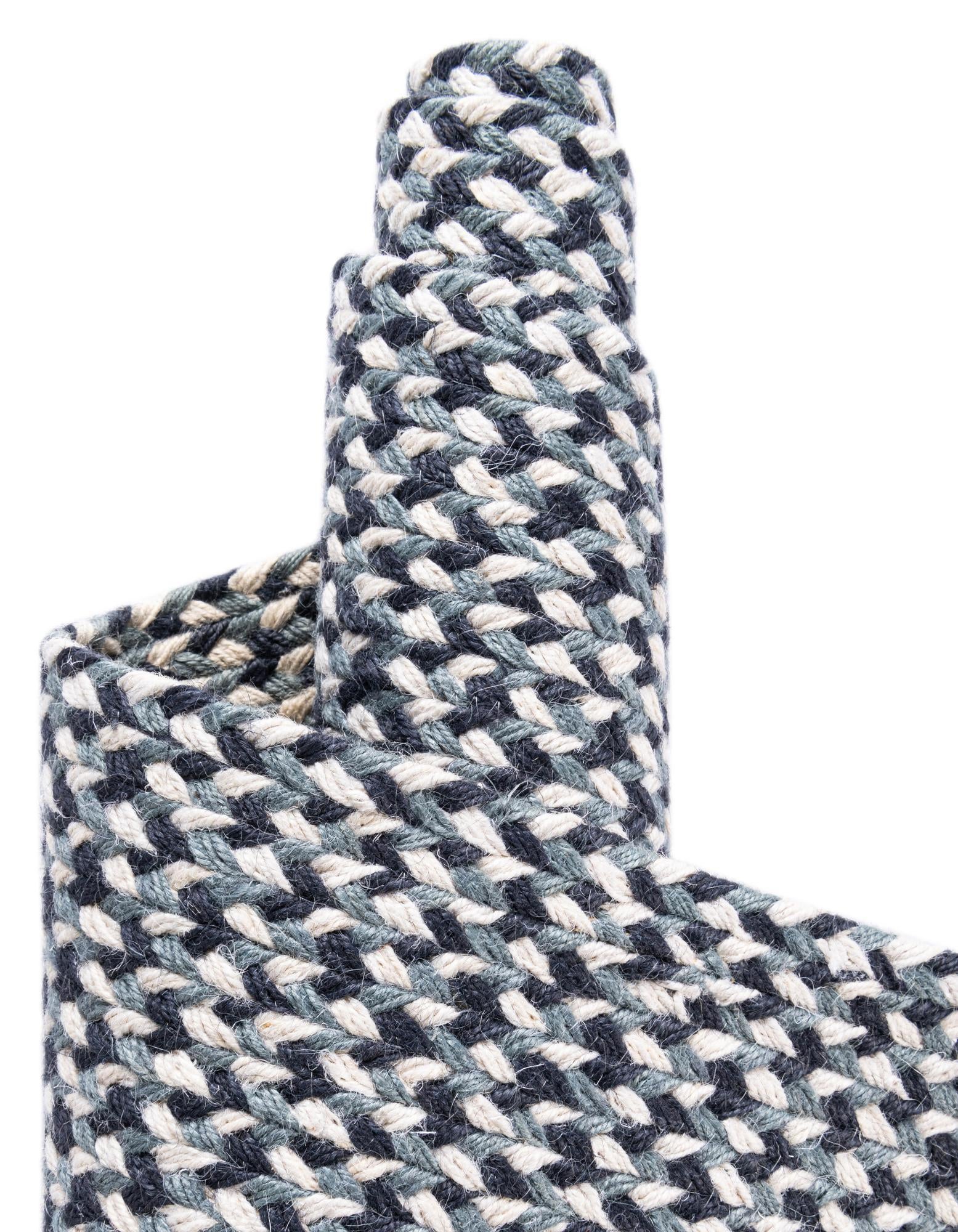 2' x 6' 1 Handmade Tweed Braided Jute Runner Rug