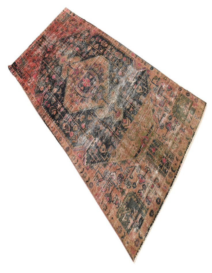 Detail image of 3' 8 x 8'  Hand Knotted Ultra Vintage Persian Wool Runner Rug