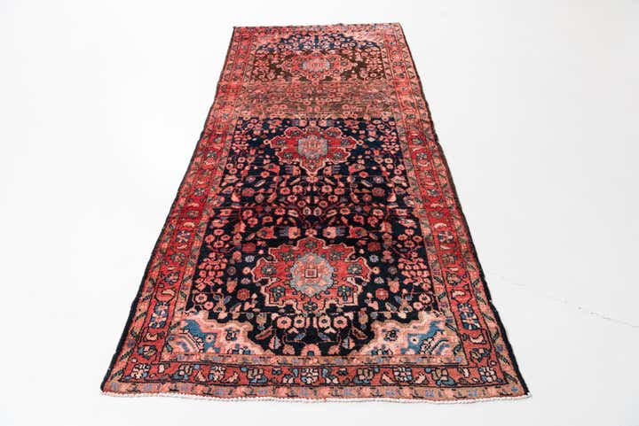 4' 1 x 9' 3 Hand Knotted Ultra Vintage Persian Wool Runner Rug