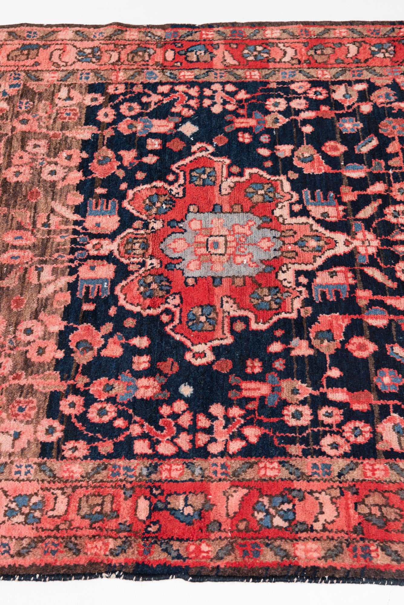 4' 1 x 9' 3 Hand Knotted Ultra Vintage Persian Wool Runner Rug