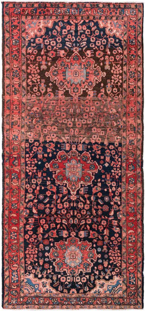 4' 1 x 9' 3 Hand Knotted Ultra Vintage Persian Wool Runner Rug