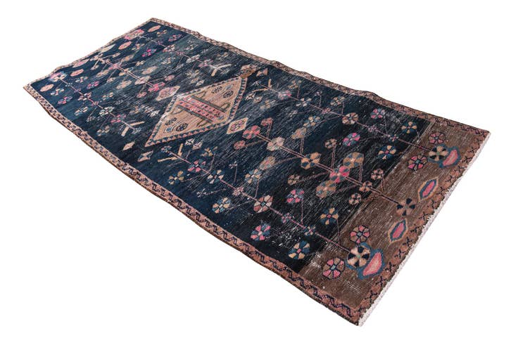 Detail image of 3' 8 x 8' 2 Hand Knotted Ultra Vintage Persian Wool Runner Rug