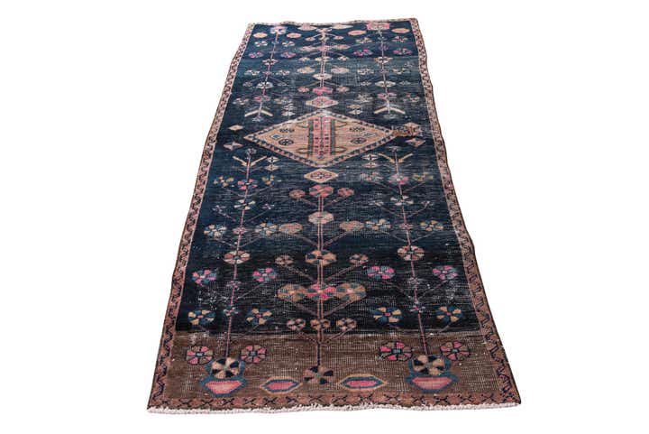 3' 8 x 8' 2 Hand Knotted Ultra Vintage Persian Wool Runner Rug