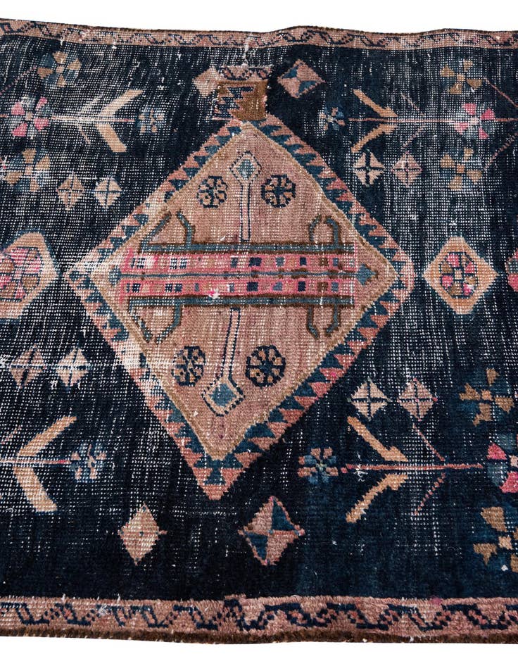 Detail image of 3' 8 x 8' 2  Hand Knotted Ultra Vintage Persian Wool Runner Rug