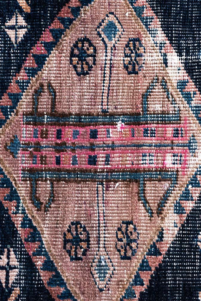3' 8 x 8' 2 Hand Knotted Ultra Vintage Persian Wool Runner Rug