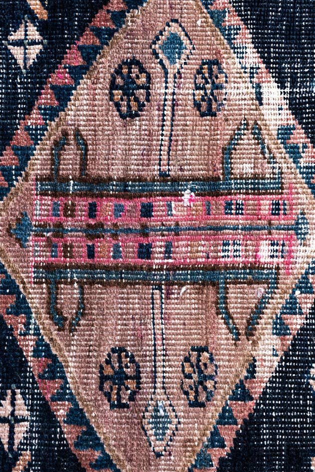 Detail image of 3' 8 x 8' 2 Hand Knotted Ultra Vintage Persian Wool Runner Rug