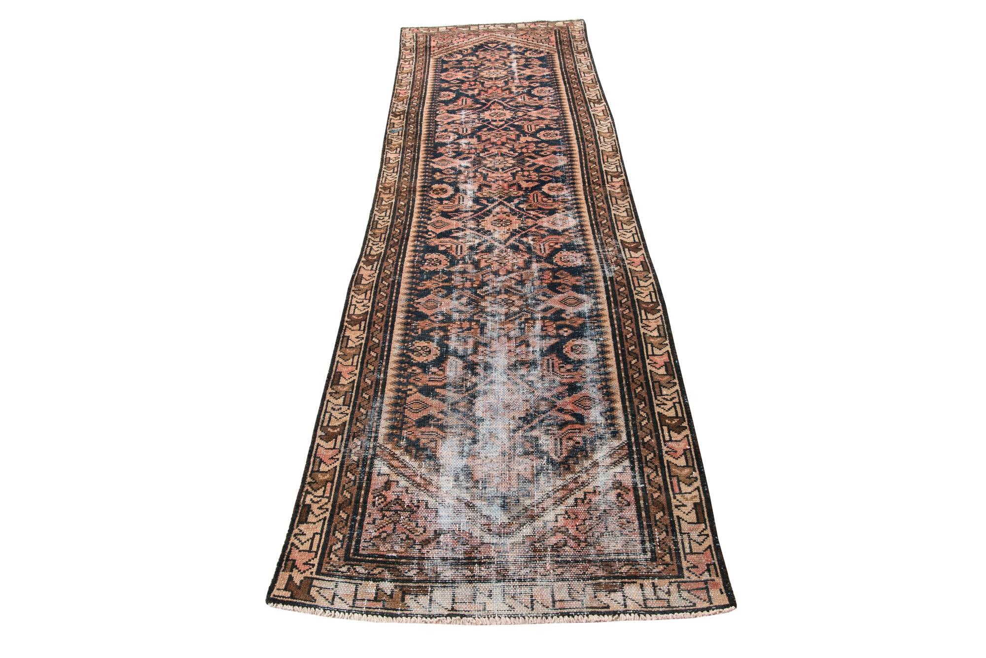 2' 10 x 9' 6 Hand Knotted Ultra Vintage Persian Wool Runner Rug