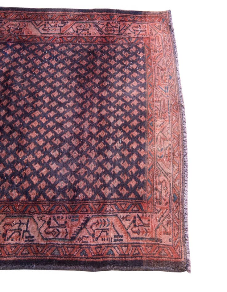 Detail image of 3' 7 x 10' 3  Hand Knotted Ultra Vintage Persian Wool Runner Rug