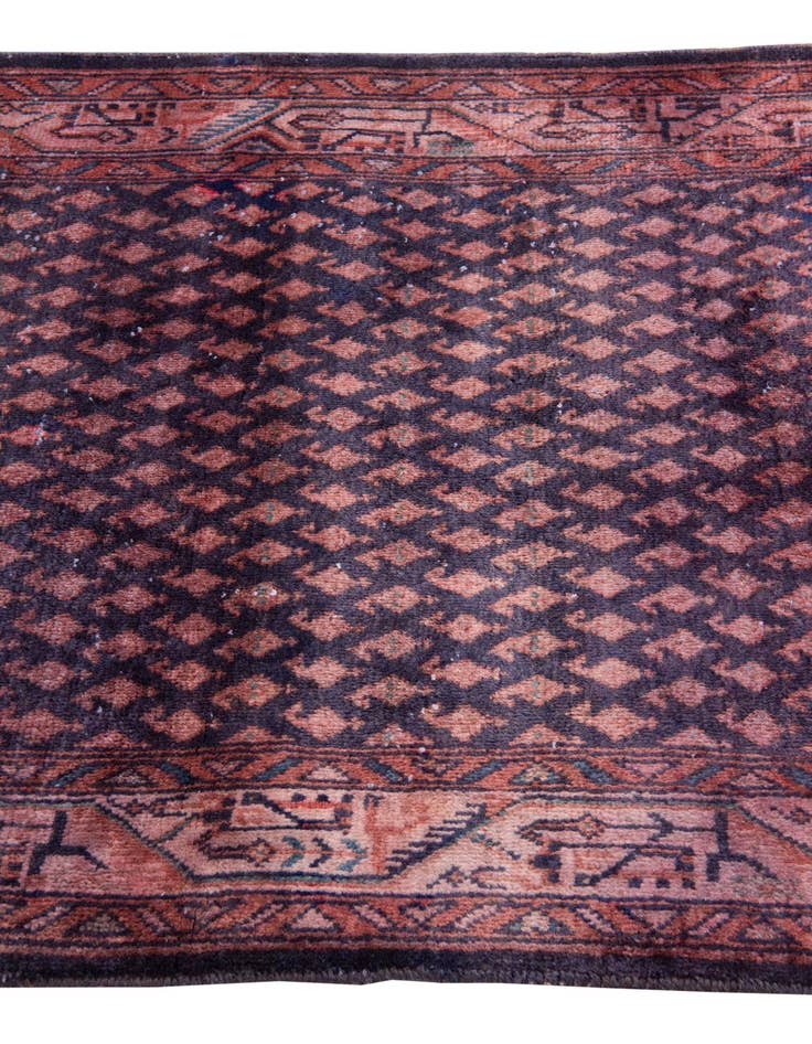 Detail image of 3' 7 x 10' 3  Hand Knotted Ultra Vintage Persian Wool Runner Rug