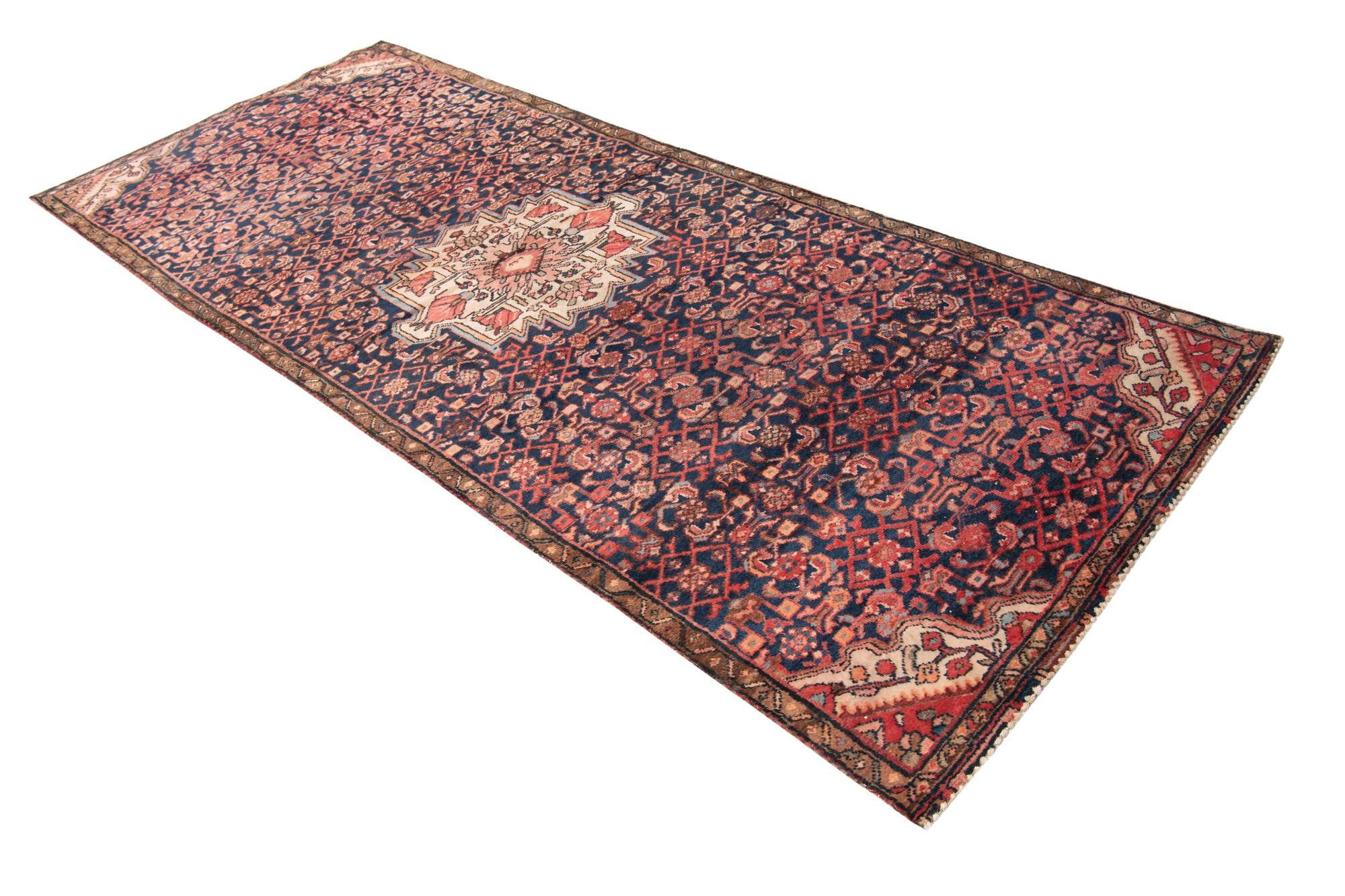 4' x 10' Hand Knotted Ultra Vintage Persian Wool Runner Rug