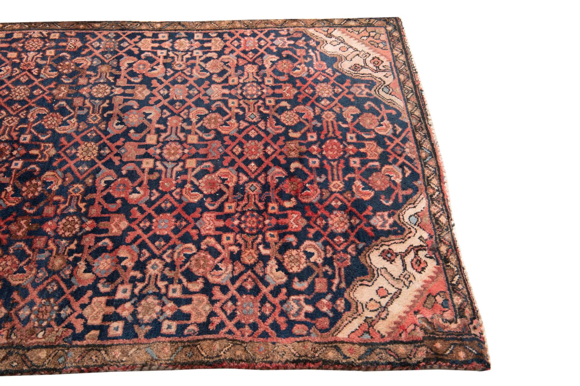 4' x 10' Hand Knotted Ultra Vintage Persian Wool Runner Rug