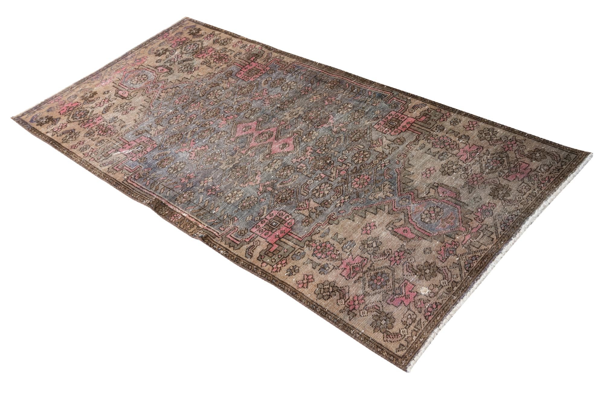 3' 1 x 6' 1 Hand Knotted Ultra Vintage Persian Wool Runner Rug