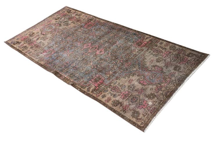 Detail image of 3' 1 x 6' 1 Hand Knotted Ultra Vintage Persian Wool Runner Rug