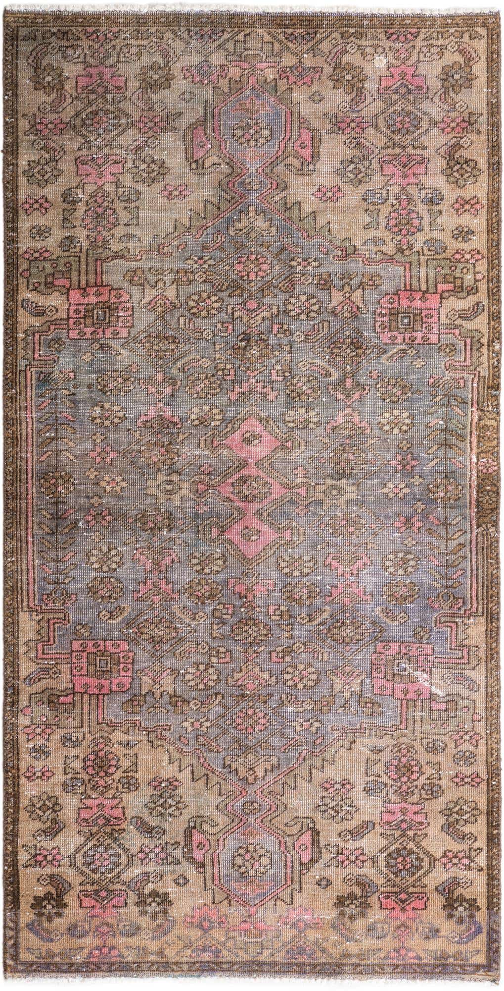 3' 1 x 6' 1 Hand Knotted Ultra Vintage Persian Wool Runner Rug