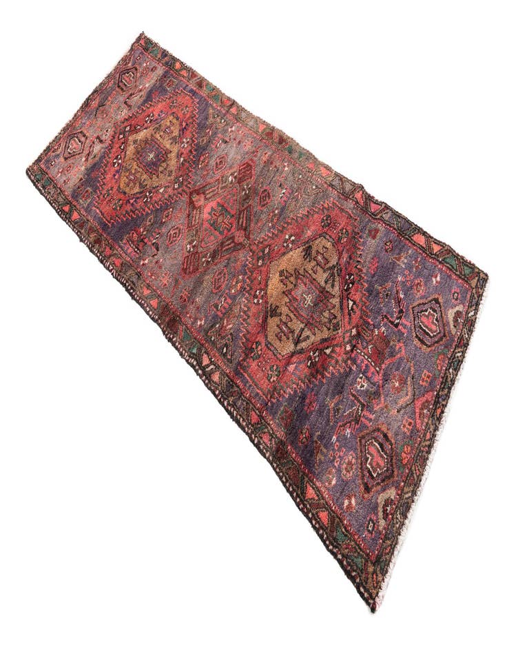 Detail image of 2' 4 x 6'  Hand Knotted Ultra Vintage Persian Wool Runner Rug